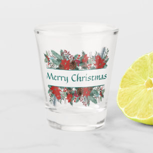 Christmas Bouquet Border Shot Glass