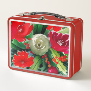 Christmas Bouquet Metal Lunch Box