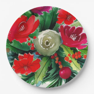 Christmas Bouquet Paper Plate