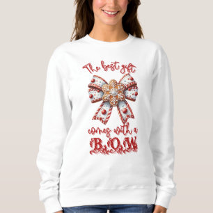 Christmas Bow Christmas Ginger Bread Bow Festive Sweatshirt