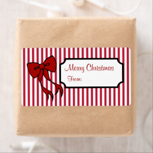 Christmas Bow Gift Tag Labels
