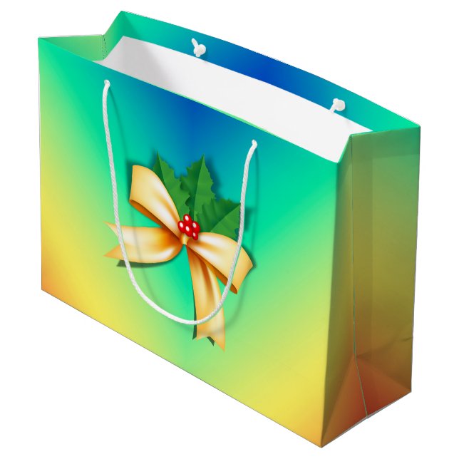 Christmas Bow Large Gift Bag (Back Angled)
