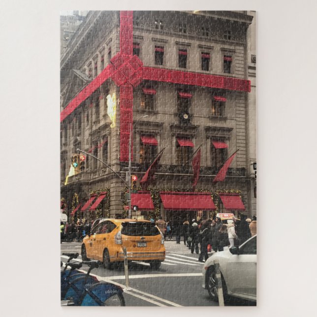 Christmas Bow on Fifth Avenue New York City NYC Jigsaw Puzzle (Vertical)