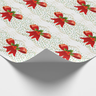 Christmas Bow on Green Stones Wrapping Paper