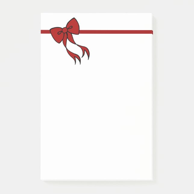 Christmas Bow Post It Notes Gift  (Front)