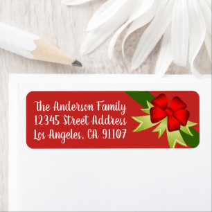 Christmas Bow Return Address Labels