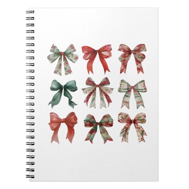 Christmas Bow Spiral Notebook (Front)