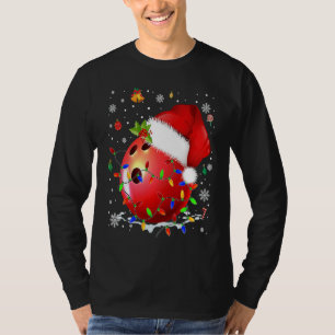 Christmas Bowling Ball Santa Hat Funny Sport Xmas  T-Shirt