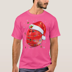 Christmas Bowling Ball Santa Hat Xmas Boys Men Tea T-Shirt