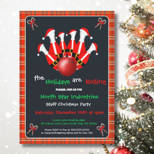 Christmas Bowling Holiday Party Invitation