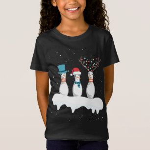 Christmas Bowling Pins Santa Hat Reindeer Horns Xm T-Shirt