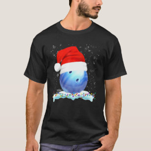Christmas Bowling Santa Hat Sport Xmas T-Shirt