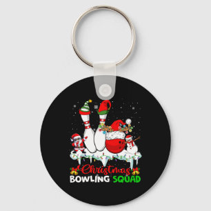 Christmas Bowling Squad Dabbing Santa Elf Bowling Key Ring