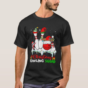 Christmas Bowling Squad Dabbing Santa Elf Bowling T-Shirt