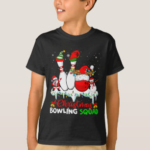 Christmas Bowling Squad Dabbing Santa Elf Bowling T-Shirt