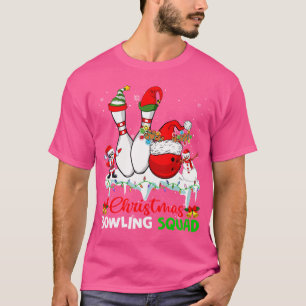 Christmas Bowling Squad Dabbing Santa Elf Bowling T-Shirt