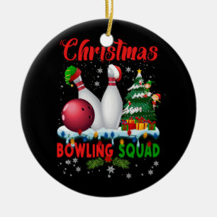 Christmas Bowling Squad Dabbing Santa Funny Christ Ceramic Tree Decoration
