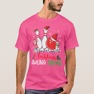Christmas Bowling Squad Xmas Lights Santa Bowling T-Shirt