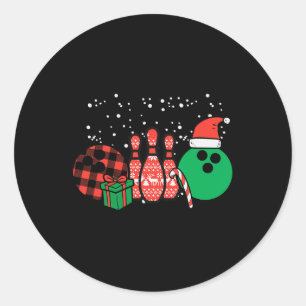 Christmas Bowling Xmas Sport Player Women Men Kid Classic Round Sticker