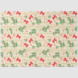 Christmas  Bows and Holly Tissue Paper