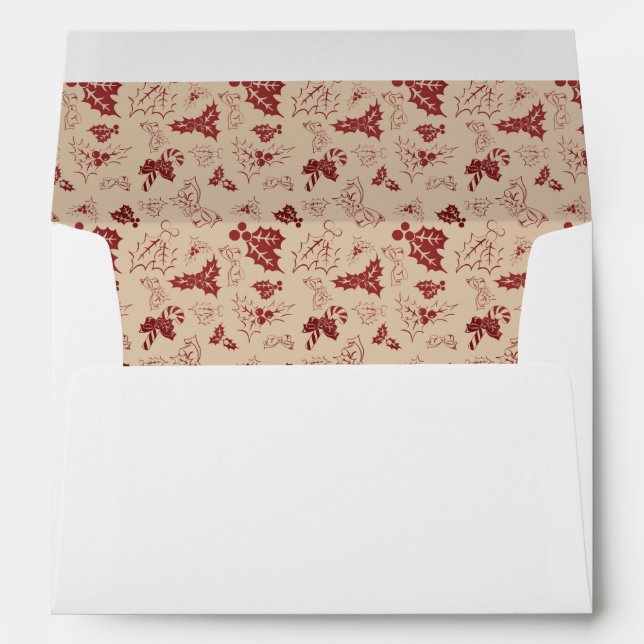 Christmas Bows Candy Canes and Leaves Envelope (Back (Bottom))