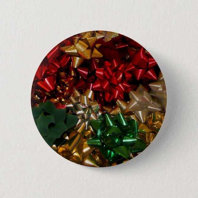 Christmas Bows Colourful Festive Holiday 6 Cm Round Badge (Front)