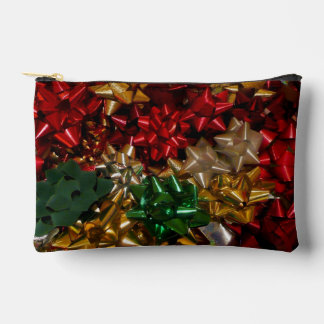 Christmas Bows Colourful Festive Holiday Accessory Pouch