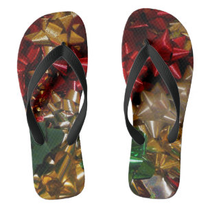 Christmas Bows Colourful Festive Holiday Jandals
