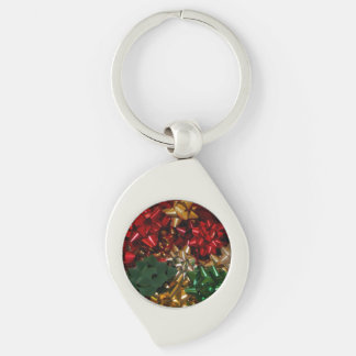 Christmas Bows Colourful Festive Holiday Key Ring
