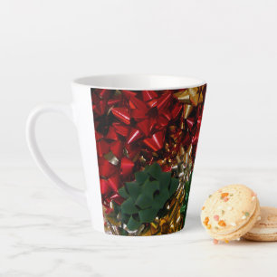 Christmas Bows Colourful Festive Holiday Latte Mug