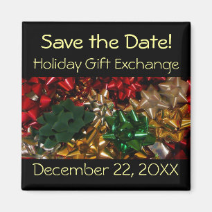 Christmas Bows Colourful Festive Holiday Magnet