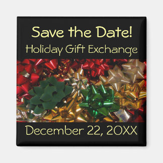 Christmas Bows Colourful Festive Holiday Magnet