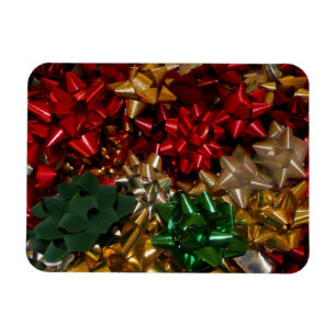 Christmas Bows Colourful Festive Holiday Magnet