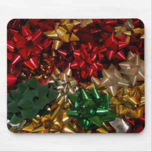 Christmas Bows Colourful Festive Holiday Mouse Pad