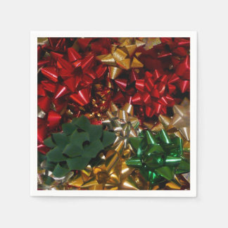 Christmas Bows Colourful Festive Holiday Napkin