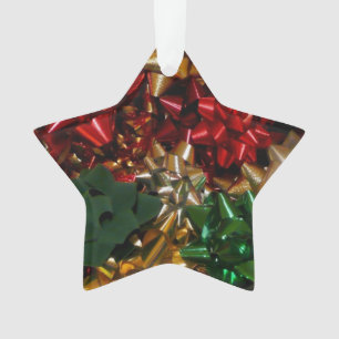 Christmas Bows Colourful Festive Holiday Ornament