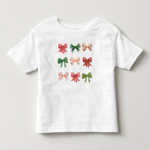 Christmas Bows - coquette red green  Toddler T-Shirt