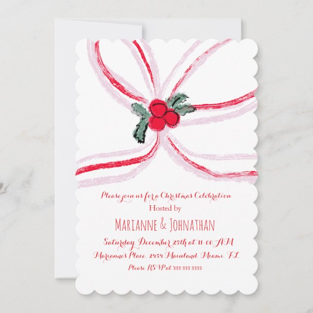 Christmas Bows Corporate Office Event Invitation (Front)
