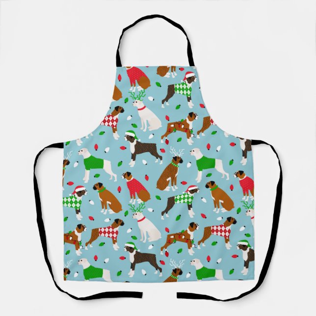 Christmas Boxer Dog Apron (Front)