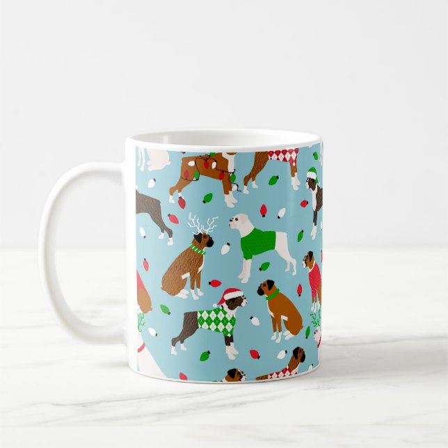 Christmas Boxer Dog Coffee Mug (Left)