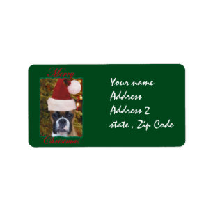 Christmas Boxer dog Label