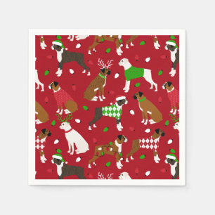 Christmas Boxer Dog Napkin