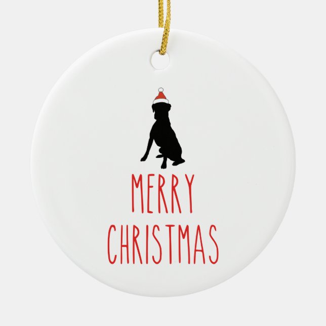 Christmas Boxer Dog Ornament (Front)