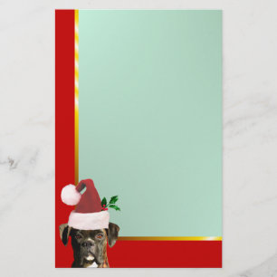 Christmas boxer dog stationary stationery