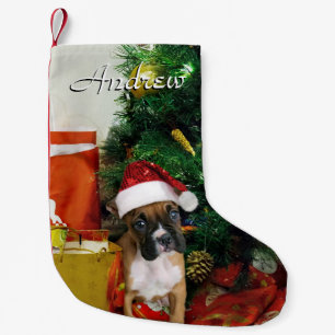Christmas Boxer dog stocking