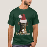 Christmas boxer dog t-shirt
