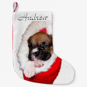 Christmas Boxer puppy dog personalised stocking