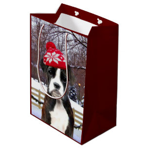 Christmas boxer puppy Gift Bag