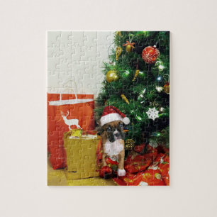 Christmas boxer puppy jigsaw puzzle