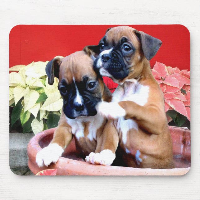 Christmas boxer puppy mousepad (Front)